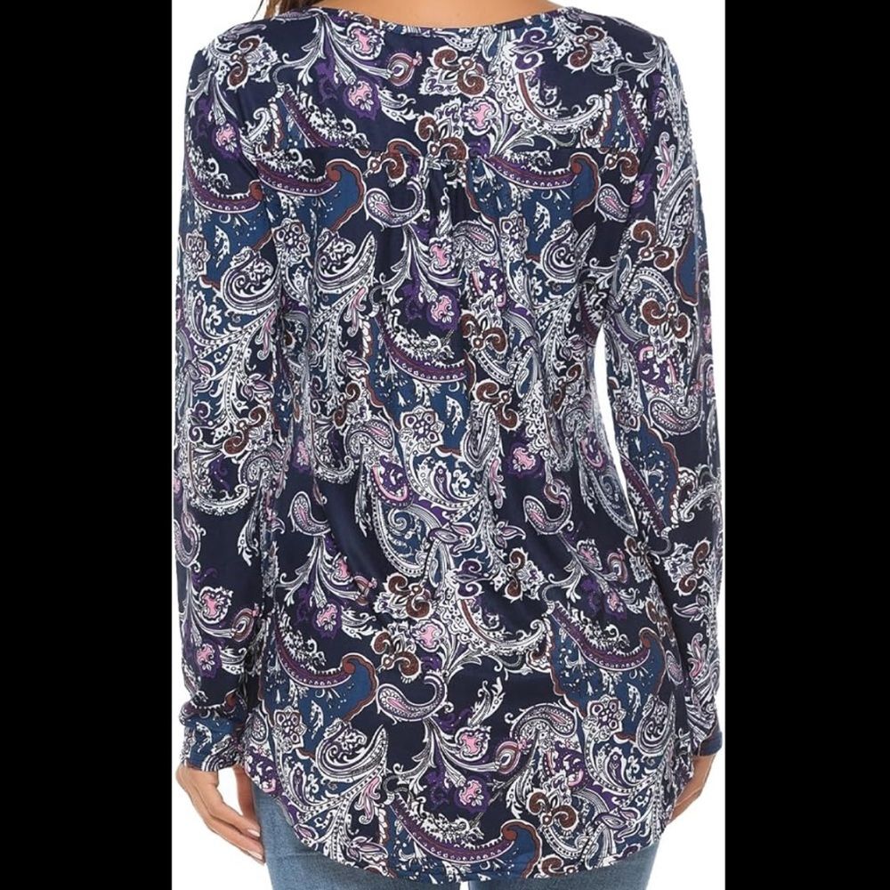 Halife Paisley Long Sleeve Tunic Size L